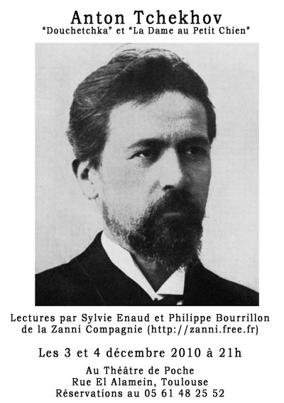 Portrait d'Anton Tchekhov, lectures par la Zanni Compagnie à Toulouse.