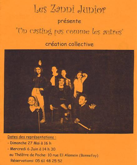 Affiche de la pièce "Un casting pas comme les autres" par Zanni Compagnie.